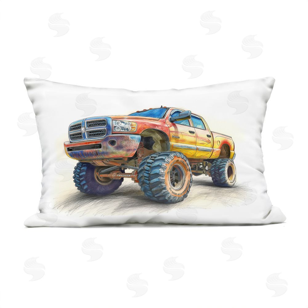 Steve Hunziker Lifted Offroad Truck Outdoor Printed Throw Pillow