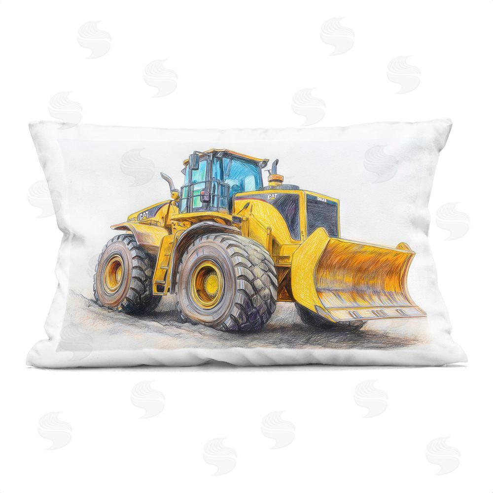 Steve Hunziker Industrial Excavator Drawing Printed Throw Pillow