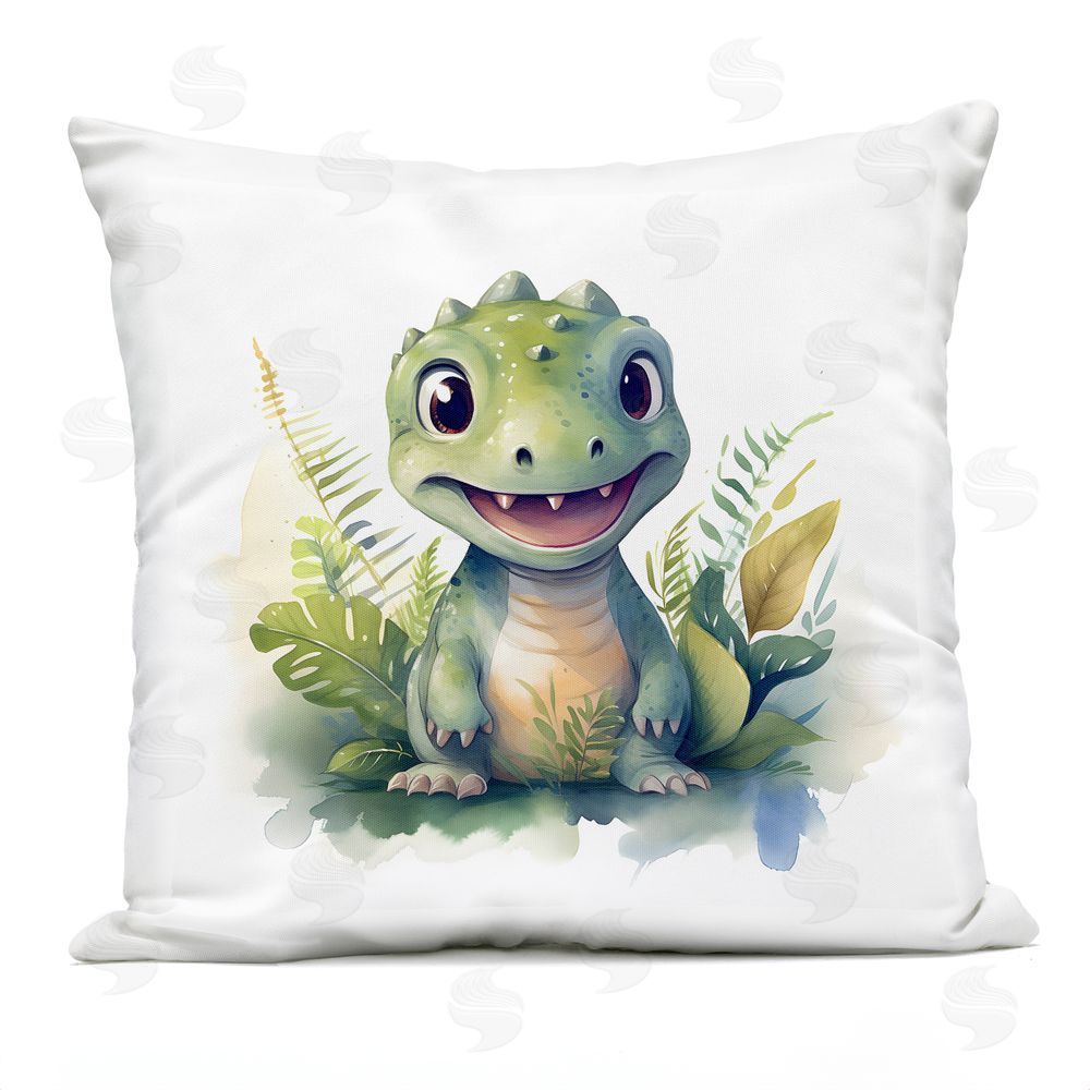 Steve Hunziker Crafty Dino & Foliage Outdoor Printed Throw Pillow