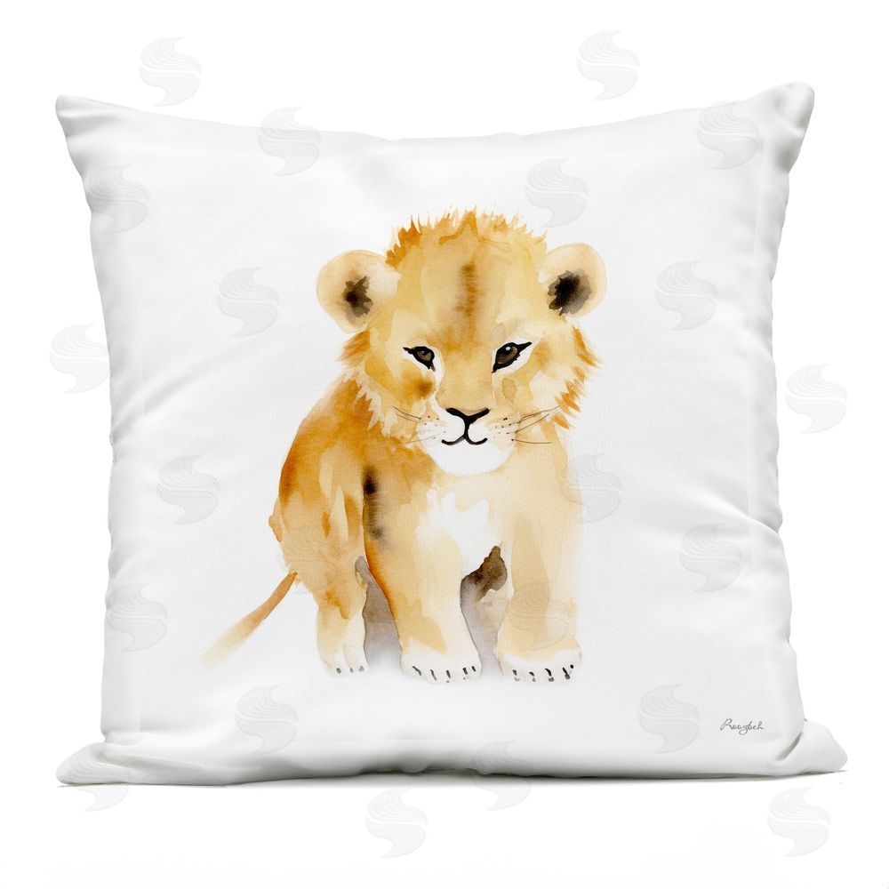 Roozbeh Minimal Lion Cub Outdoor Printed Throw Pillow