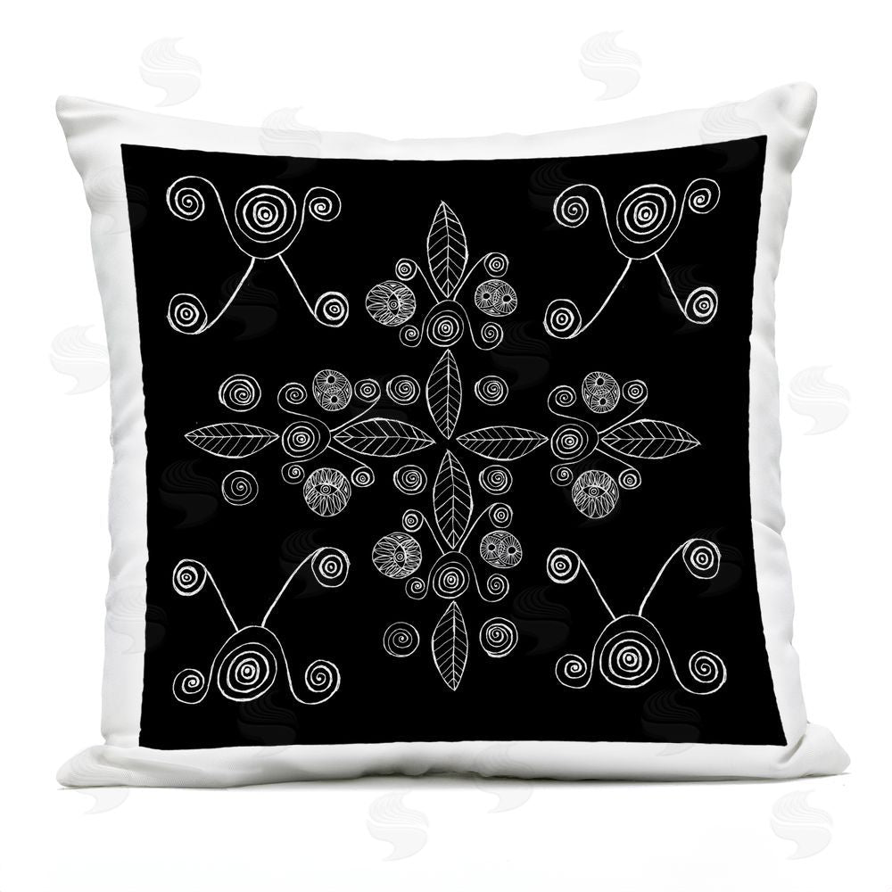 El Perkin Geometrics & Leaf Fractals Outdoor Printed Throw Pillow