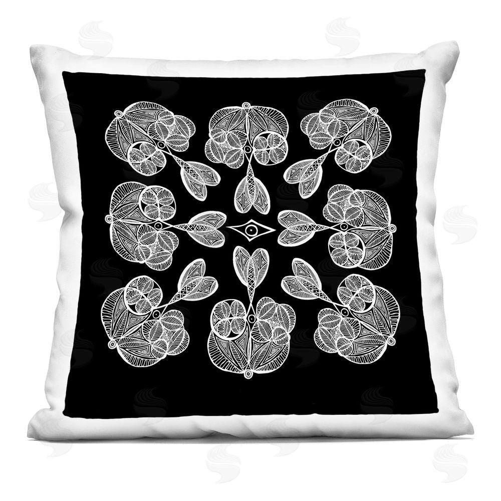 El Perkin Rounded Symmetry Elementals Printed Throw Pillow 