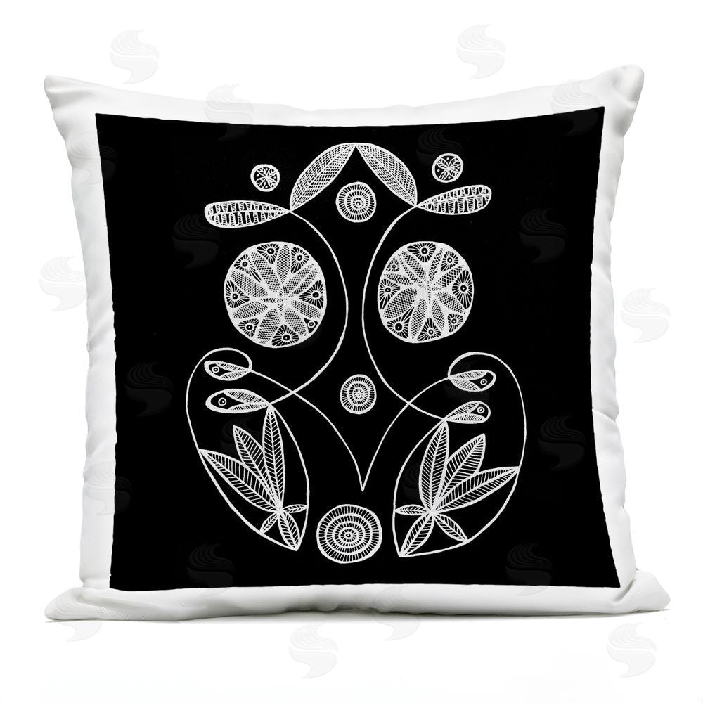 El Perkin Swirling Elementals Contour Outdoor Printed Throw Pillow