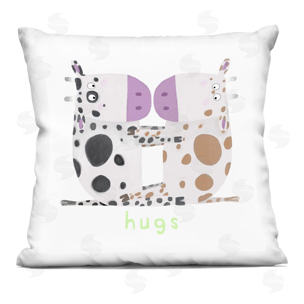 Carla Daly Cow Hugs Symmetry Printed Throw Pillow 