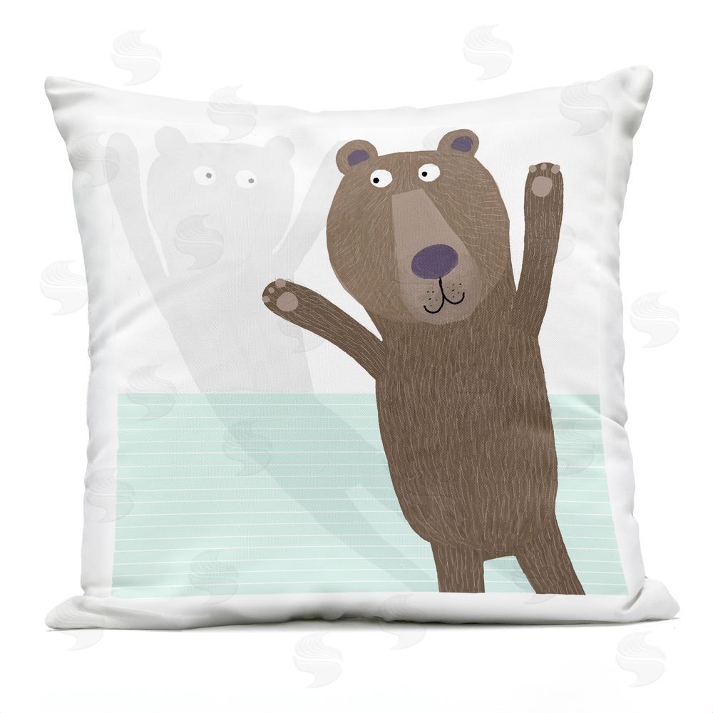 Carla Daly Whimsical Bear Shadow Outdoor Printed Throw Pillow