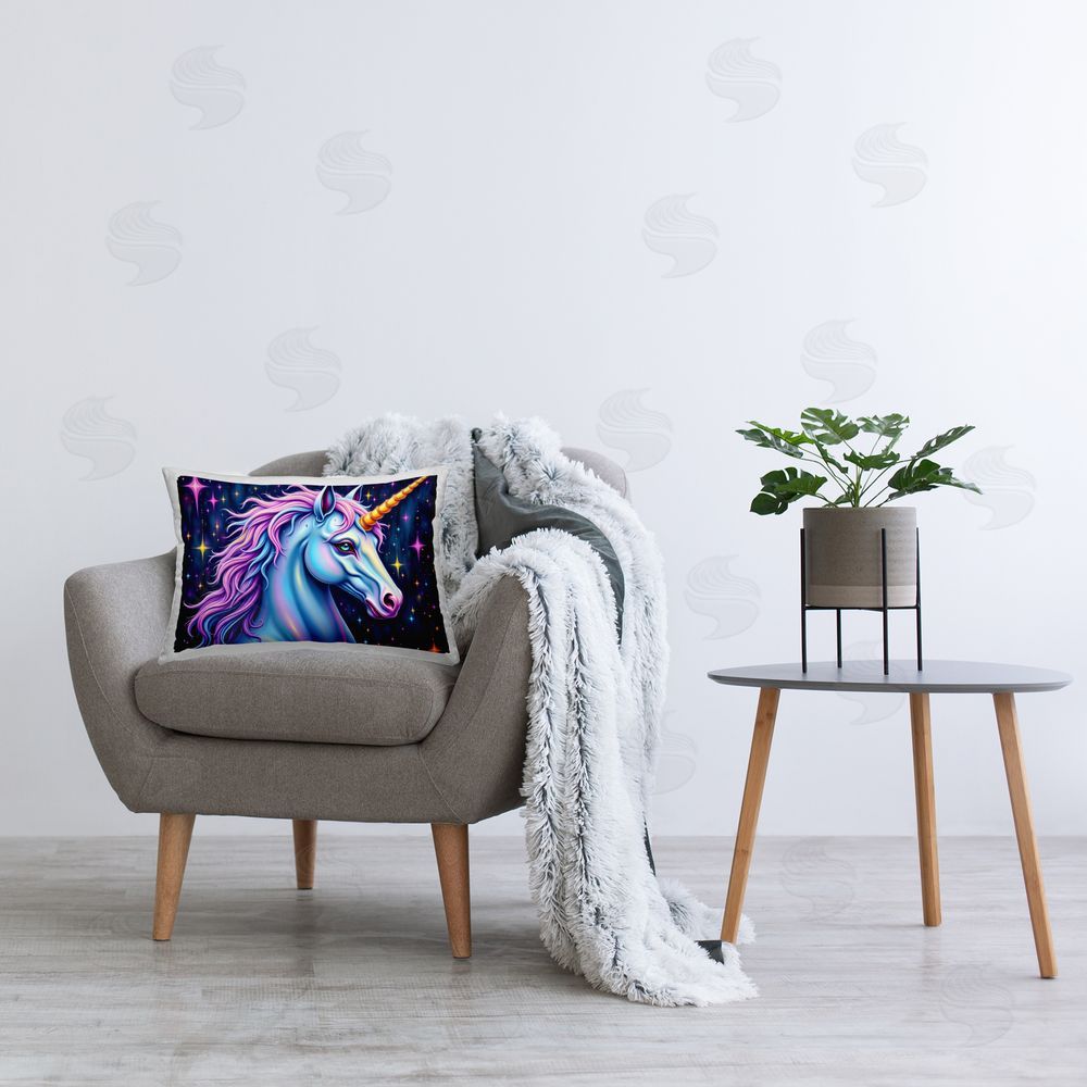 Tabz Jones Star Dancer Unicorn Printed Throw Pillow in Room