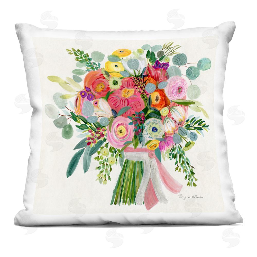 Suzanne Allard Constant Friend Bouquet Printed Throw Pillow 