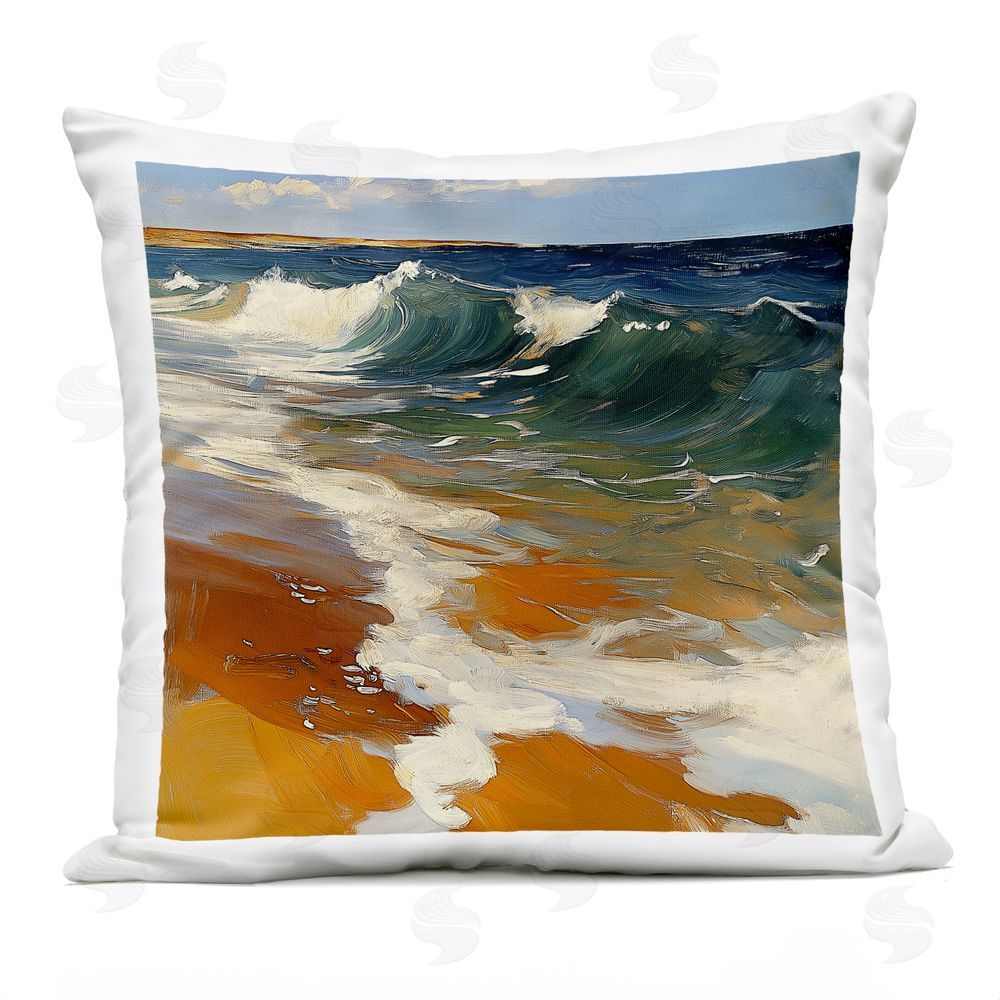 Walker Noble Glassy Ocean Waves Break Outdoor Printed Throw Pillow
