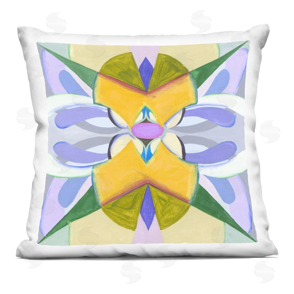 Melissa Wang Revival Kaleidoscope Symmetry Printed Throw Pillow 