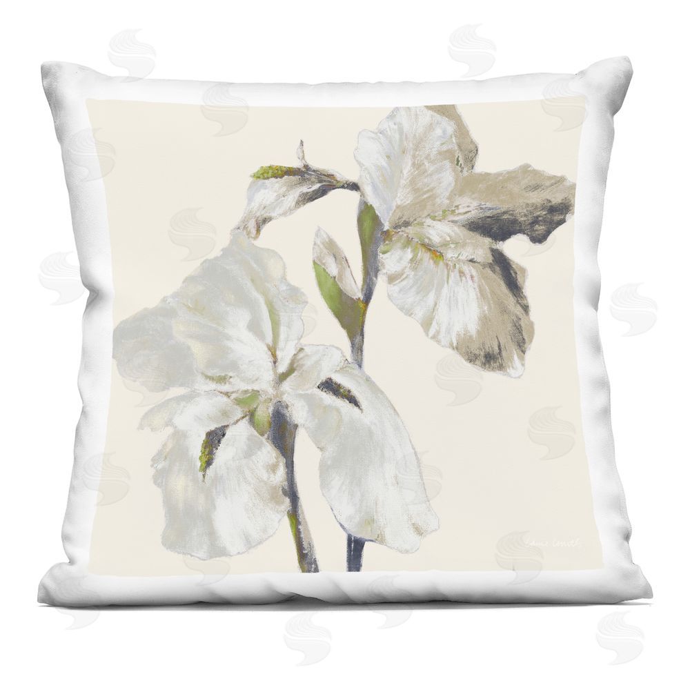 Lanie Loreth Neutral Irises at Dawn Printed Throw Pillow 