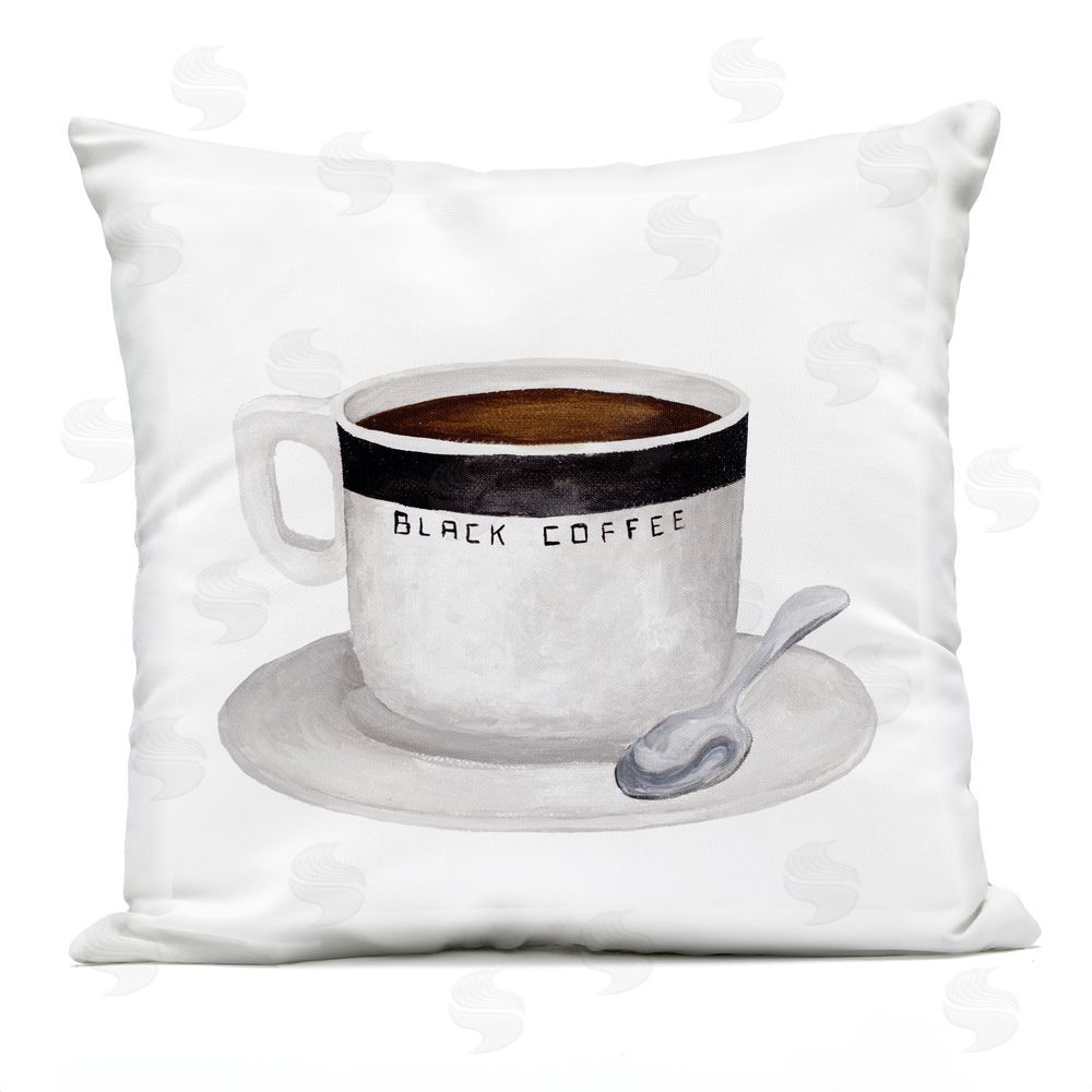 Elizabeth Medley Black Coffee Mug Outdoor Printed Throw Pillow