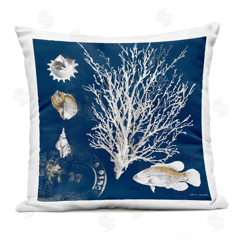 Lanie Loreth Oceanic Medley on Blue Outdoor Printed Throw Pillow