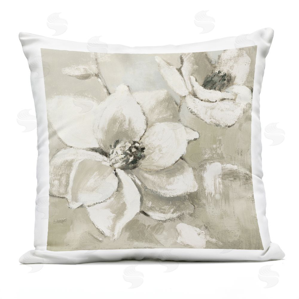 Lanie Loreth Neutral Dawn Magnolias Outdoor Printed Throw Pillow