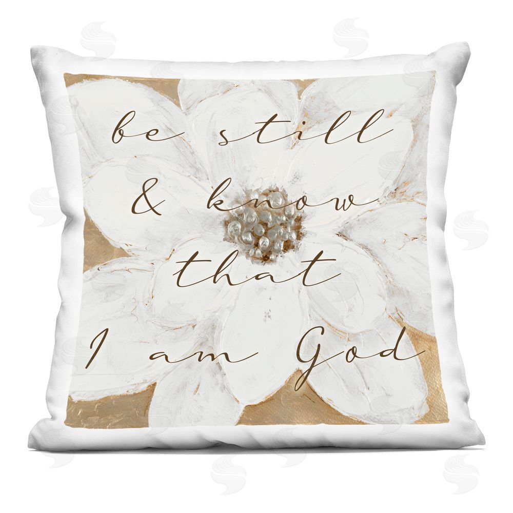 Lanie Loreth Be Still Rustic Proverb Printed Throw Pillow 
