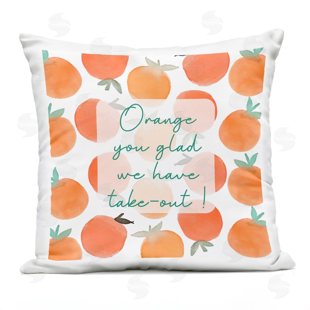 Emily Navas Orange You Glad Outdoor Printed Throw Pillow