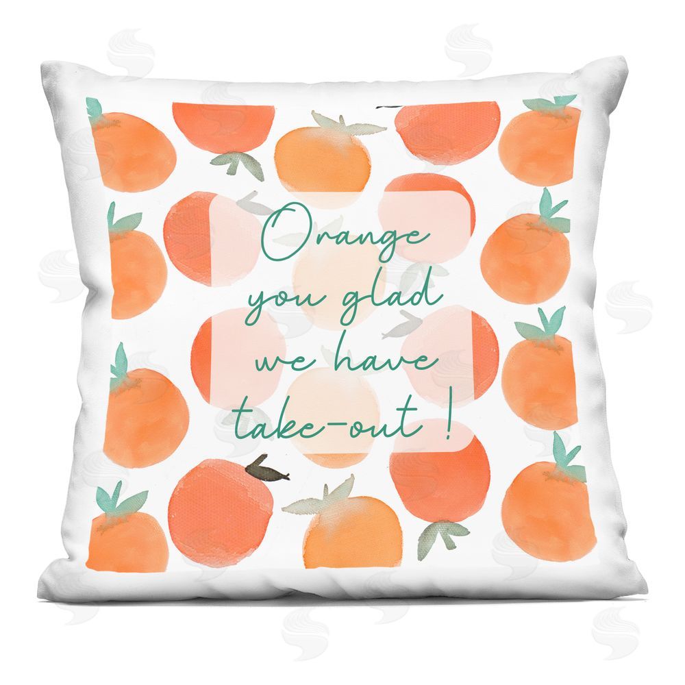 Emily Navas Orange You Glad Printed Throw Pillow 