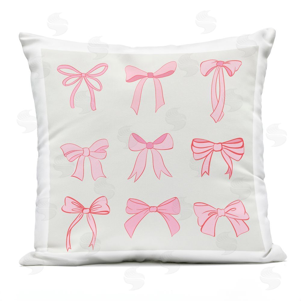 Emily Navas Pink Coquette Bow Arrangement Outdoor Printed Throw Pillow