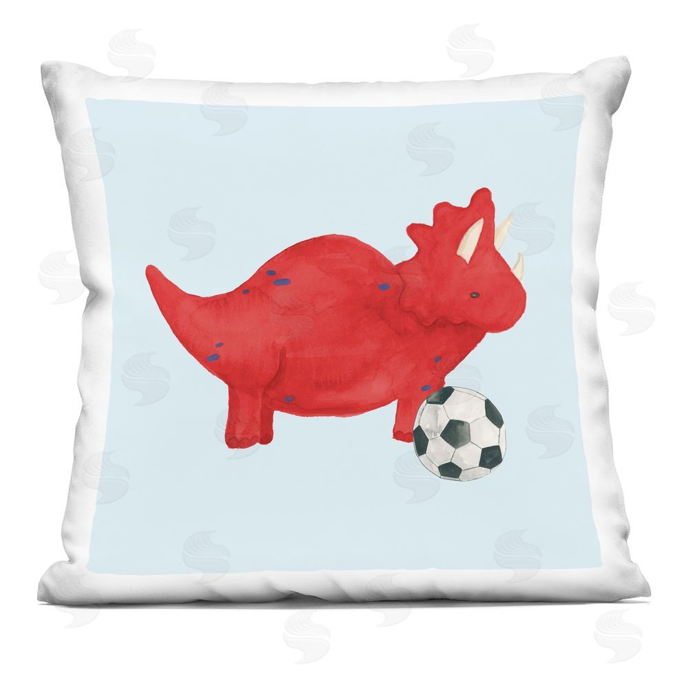 Lucille Price Baby Dino with Ball Printed Throw Pillow 