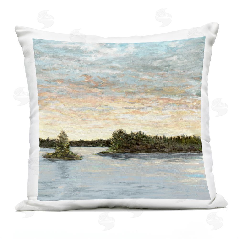 Julie DeRice Lake Shore at Sundown Outdoor Printed Throw Pillow