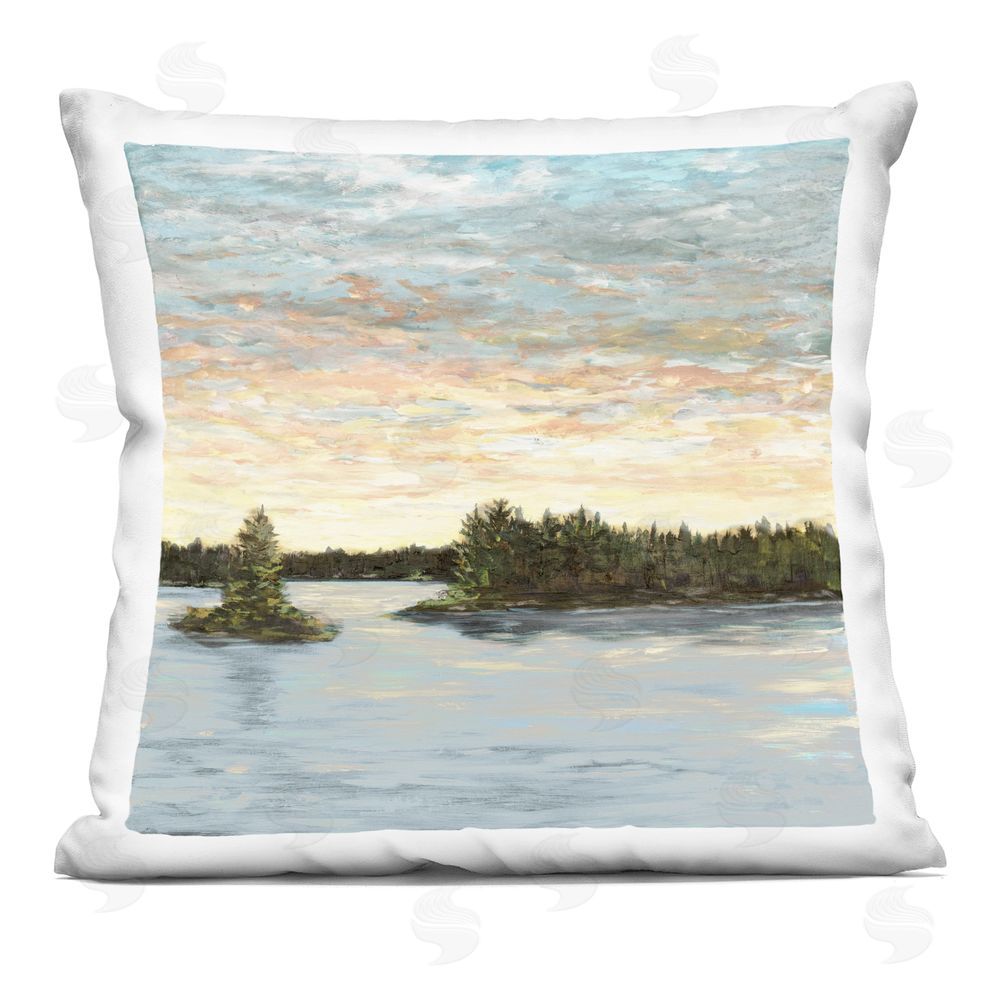 Julie DeRice Lake Shore at Sundown Printed Throw Pillow 
