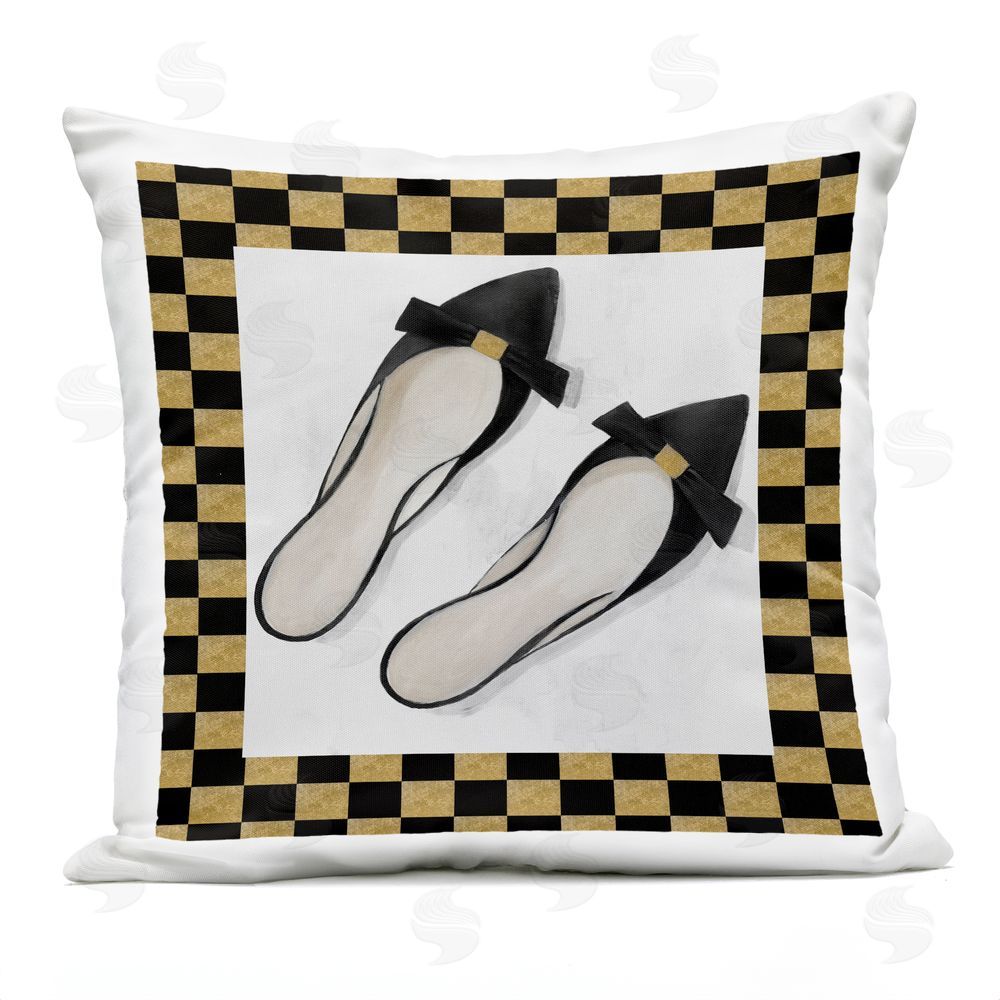 Lorenzo Collective Black Sliders Shoes Outdoor Printed Throw Pillow