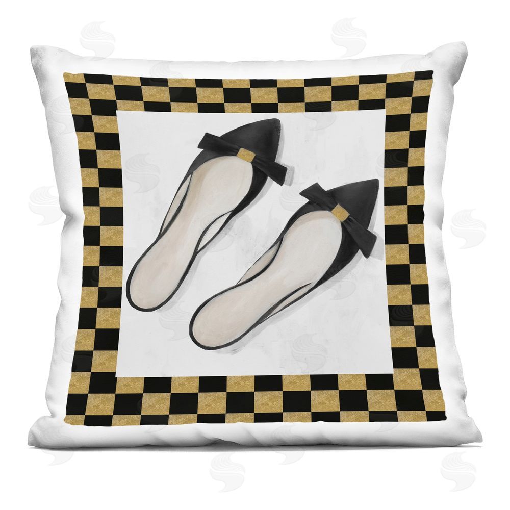 Lorenzo Collective Black Sliders Shoes Printed Throw Pillow 