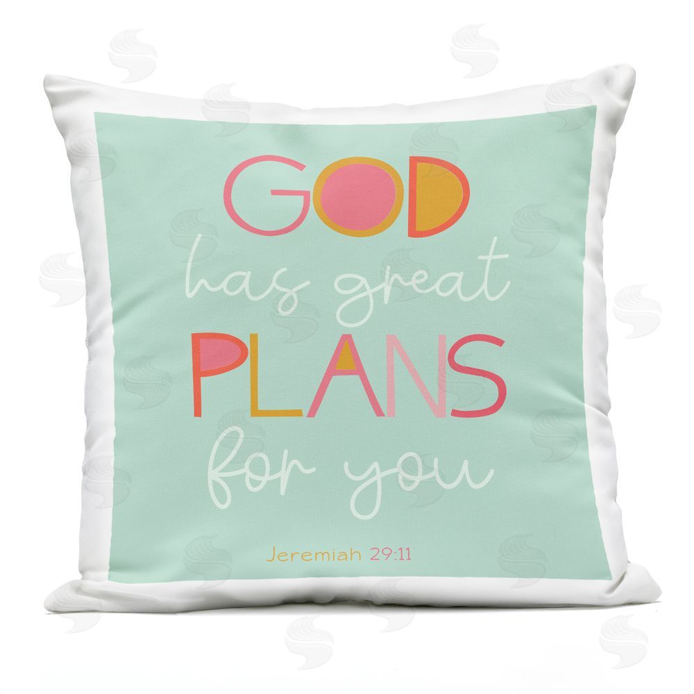 SD Graphics Studio Green God's Plans For You Outdoor Printed Throw Pillow
