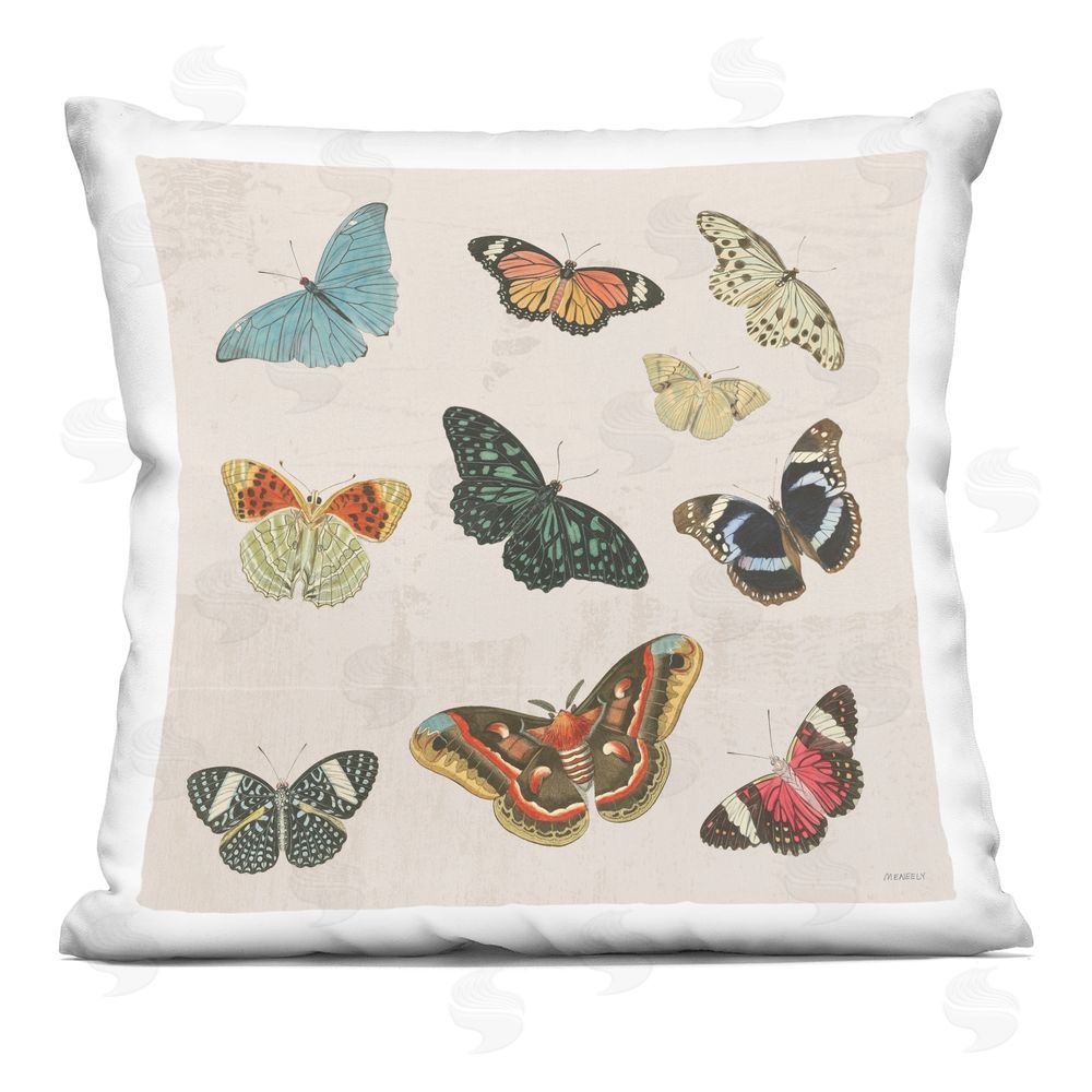 stupell industries Dan Meneely | Assorted Butterflies on Neutral Throw Pillow