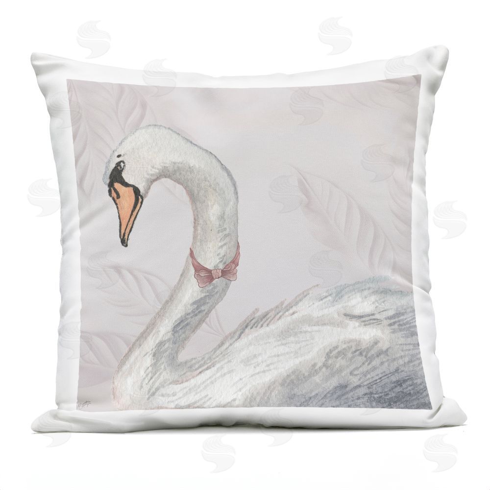 Elizabeth Medley Soft Classic Swan & Bow Outdoor Printed Throw Pillow