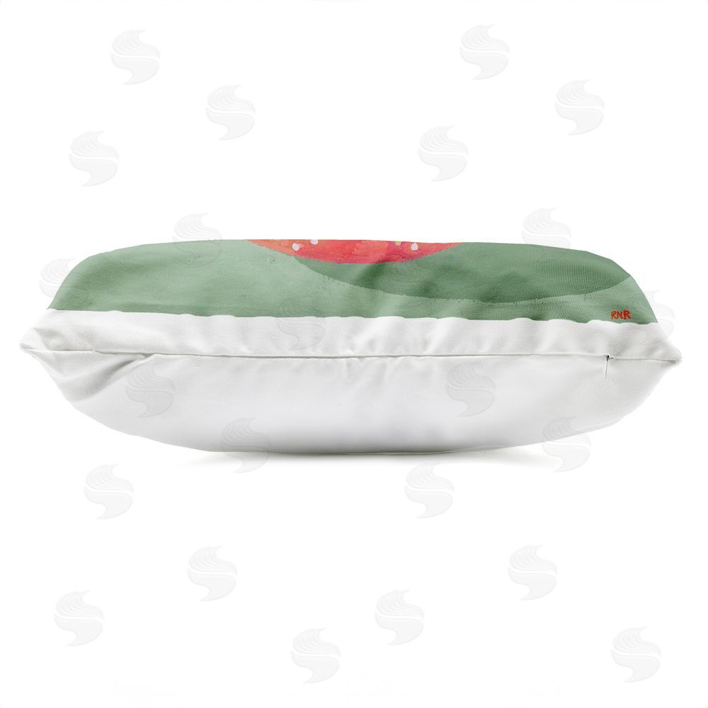 Rachael Reese Lemon Bowl with Stripes Outdoor Printed Lumbar Throw Pillow Side View with Zipper Detail