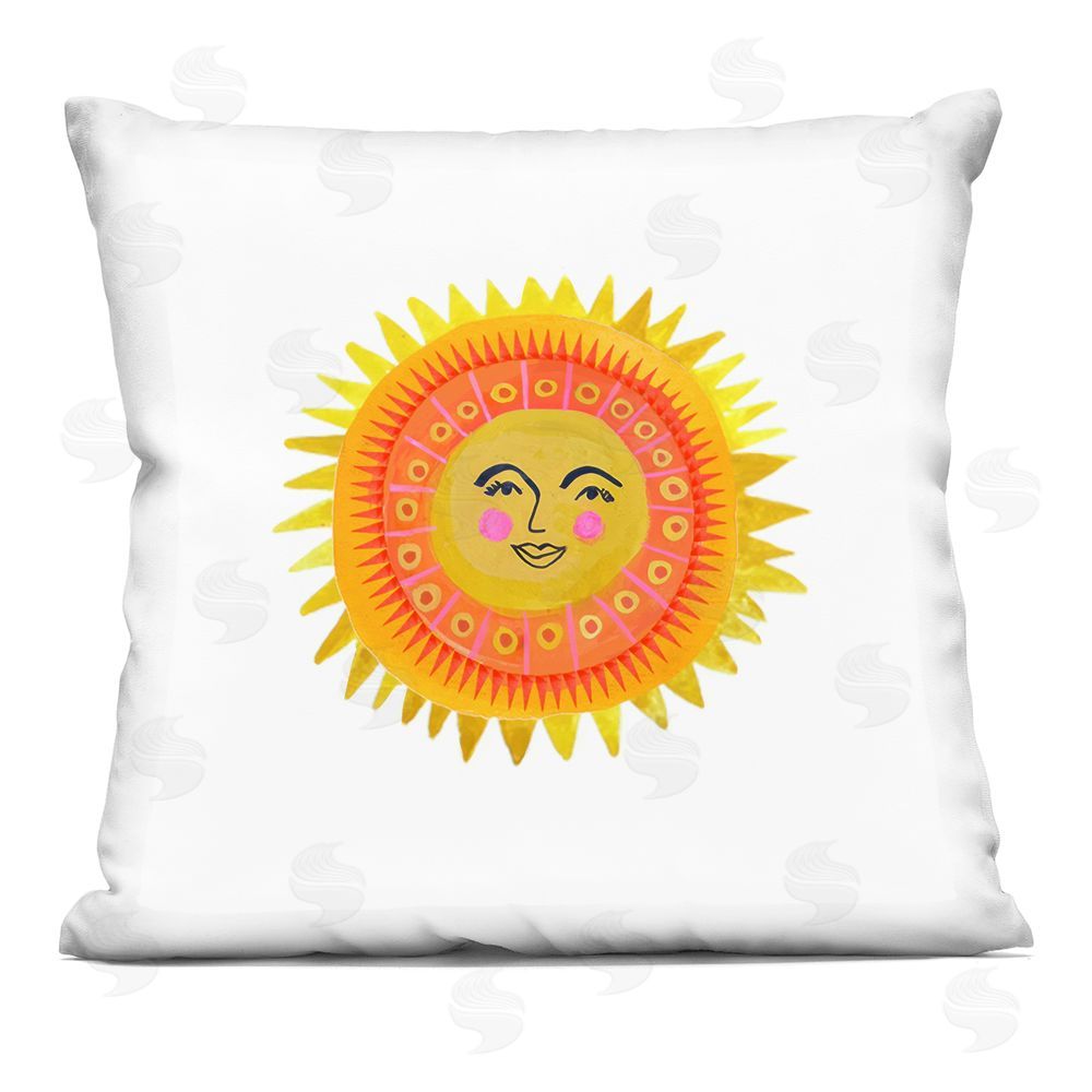Katherine Herrell Studio Eccentric Bohemian Sun Square Printed Throw Pillow