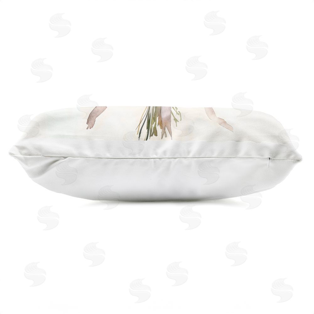 Creative Studio Bouquet of Wildflowers with Bow Outdoor Printed Lumbar Throw Pillow Side View with Zipper Detail
