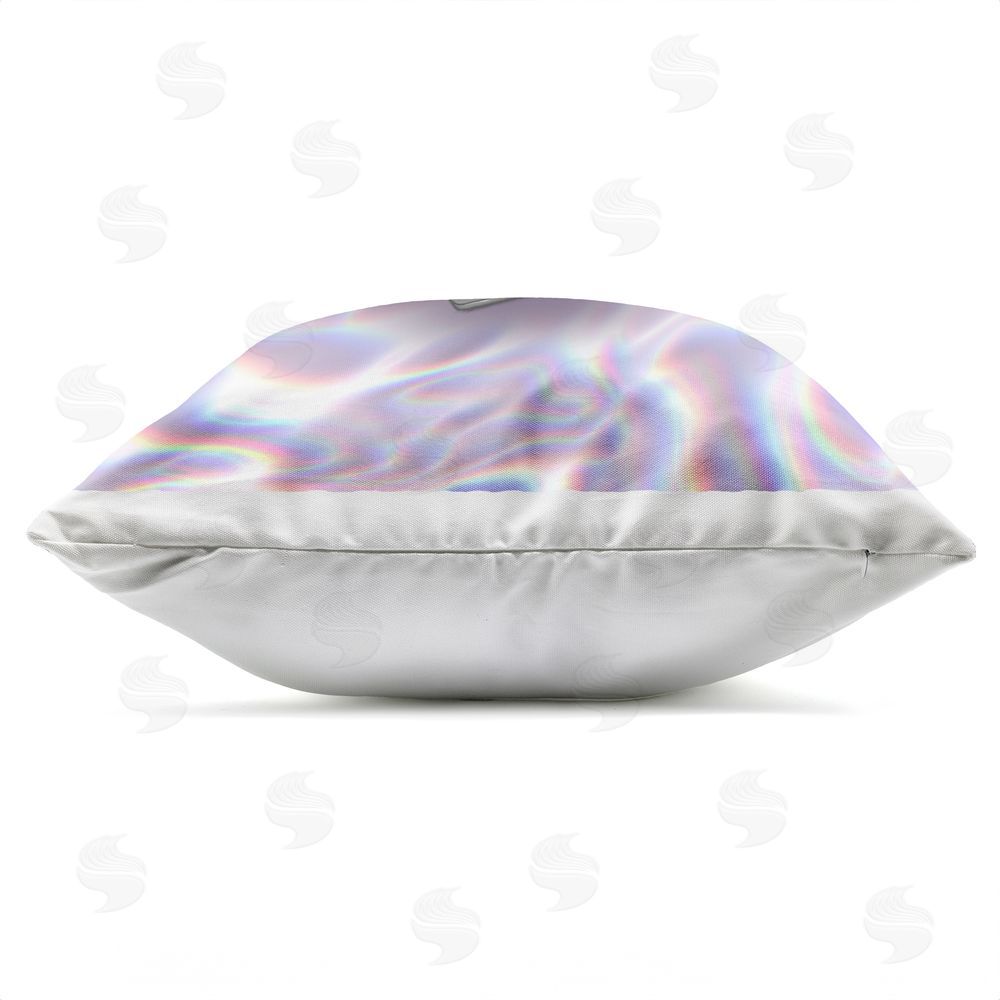 Matthew Piotrowicz Iridescent Icon Lipstick Outdoor Quick-Dry Polyester Square Throw Pillow Zipper Detail