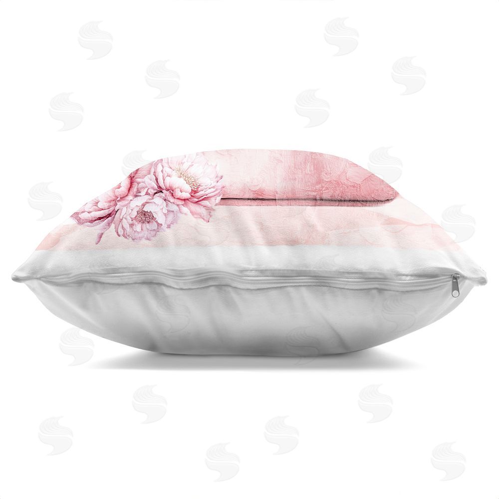 Kim Allen Blush Glam Time Bag Indoor Plush Polyester Square Throw Pillow Zipper Detail