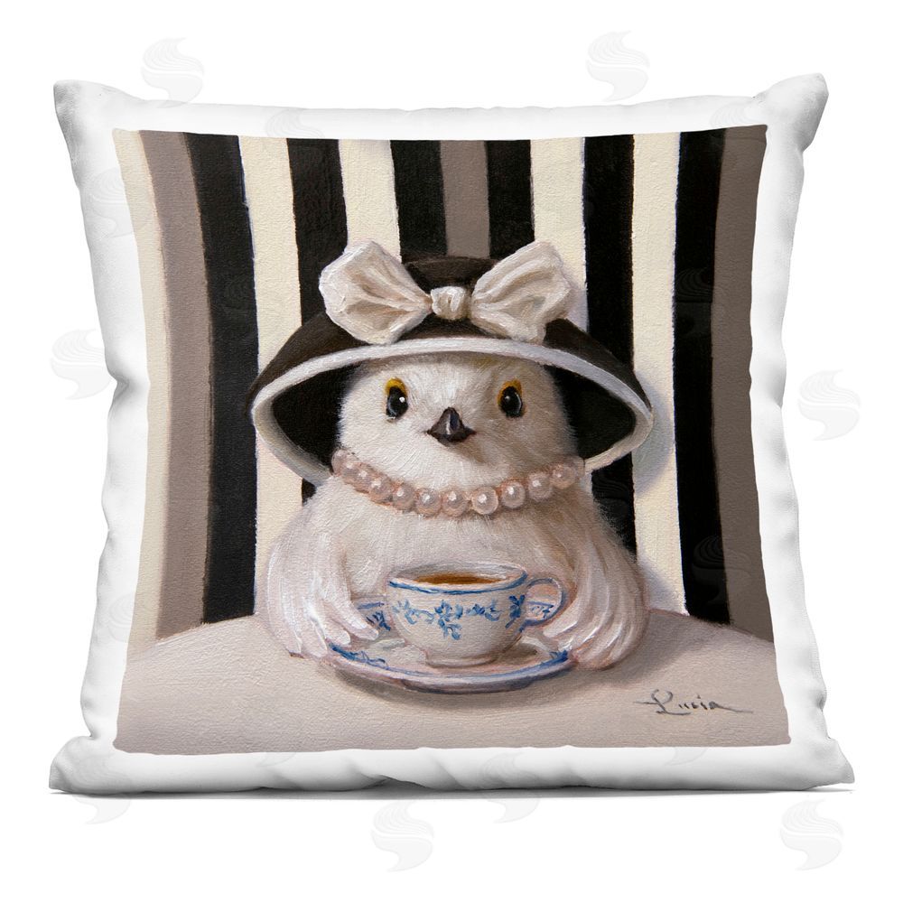 Lucia Heffernan Chicka Tea Chic Bird Indoor Plush Polyester Square Throw Pillow