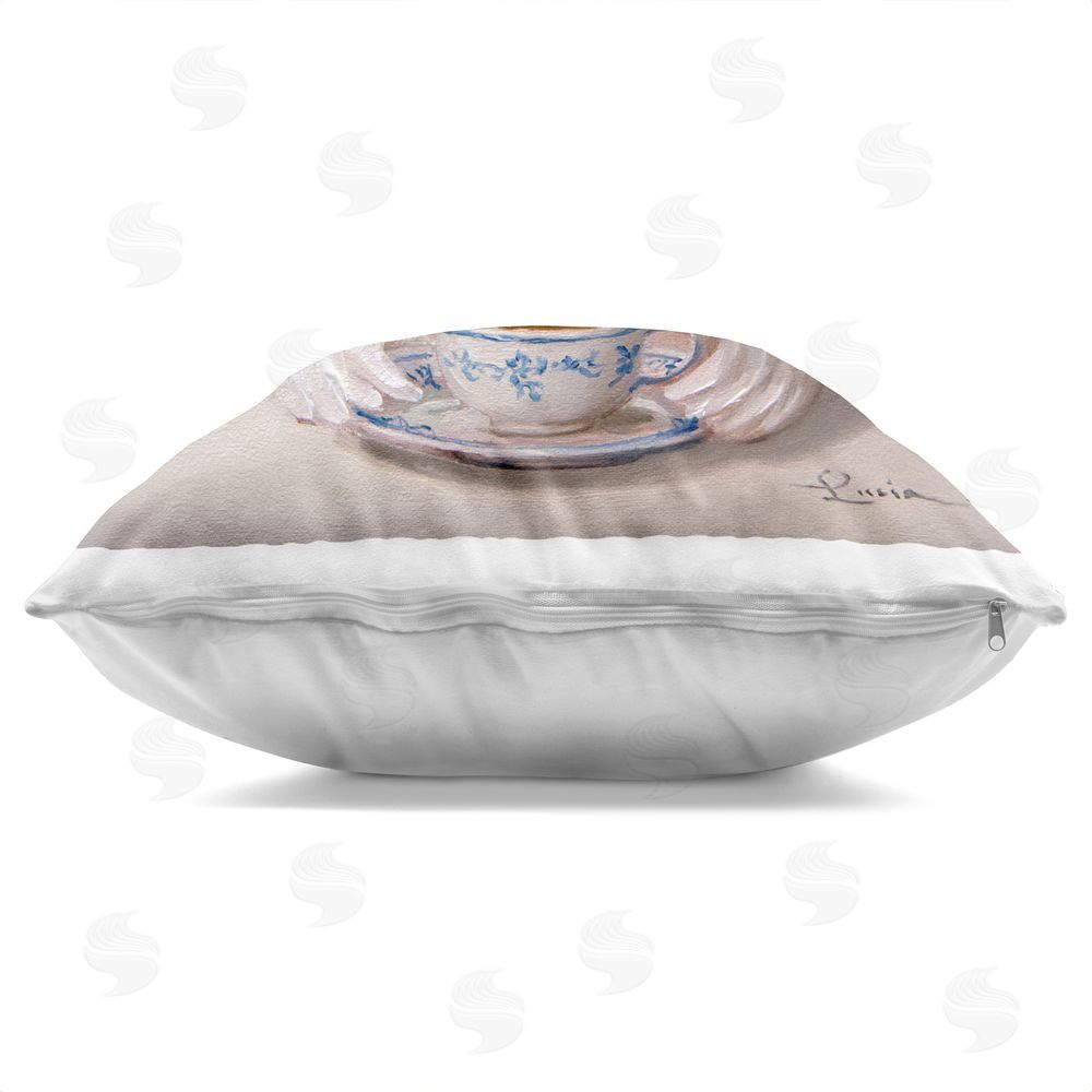 Lucia Heffernan Chicka Tea Chic Bird Indoor Plush Polyester Square Throw Pillow Zipper Detail