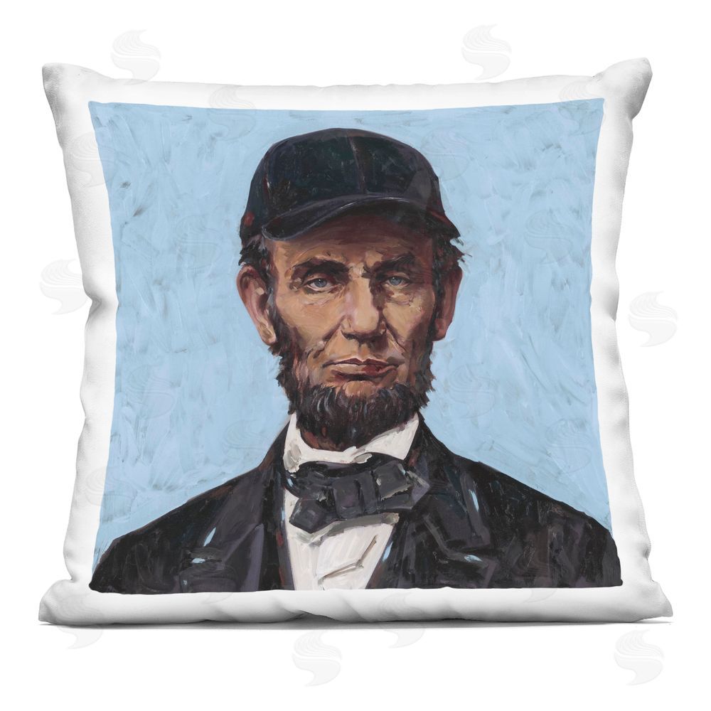 Studio Bautista Honest Abe with Baseball Cap Indoor Printed Throw Pillow