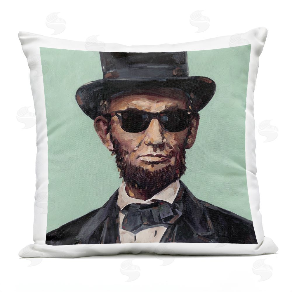 Studio Bautista Honest Abe With Shades Outdoor Printed Throw Pillow