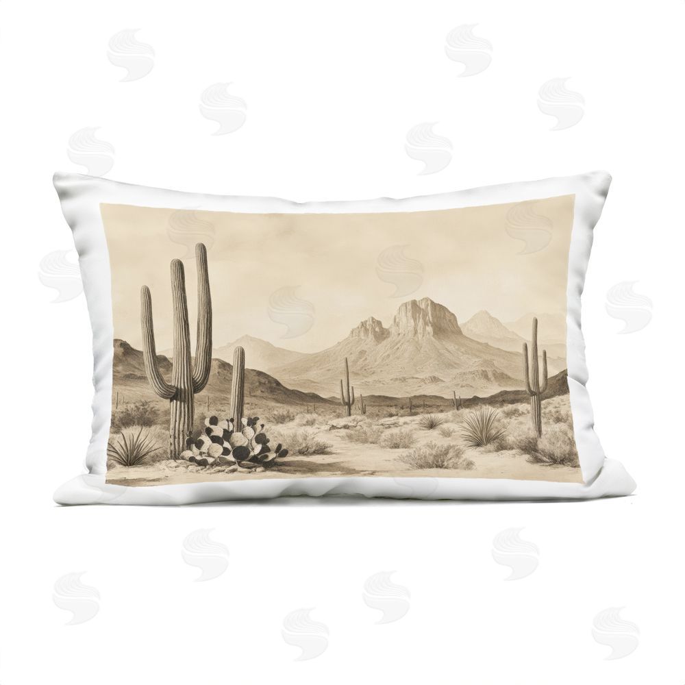 Petal Prints Design Arizona Desert Vista Outdoor Printed Lumbar Throw Pillow