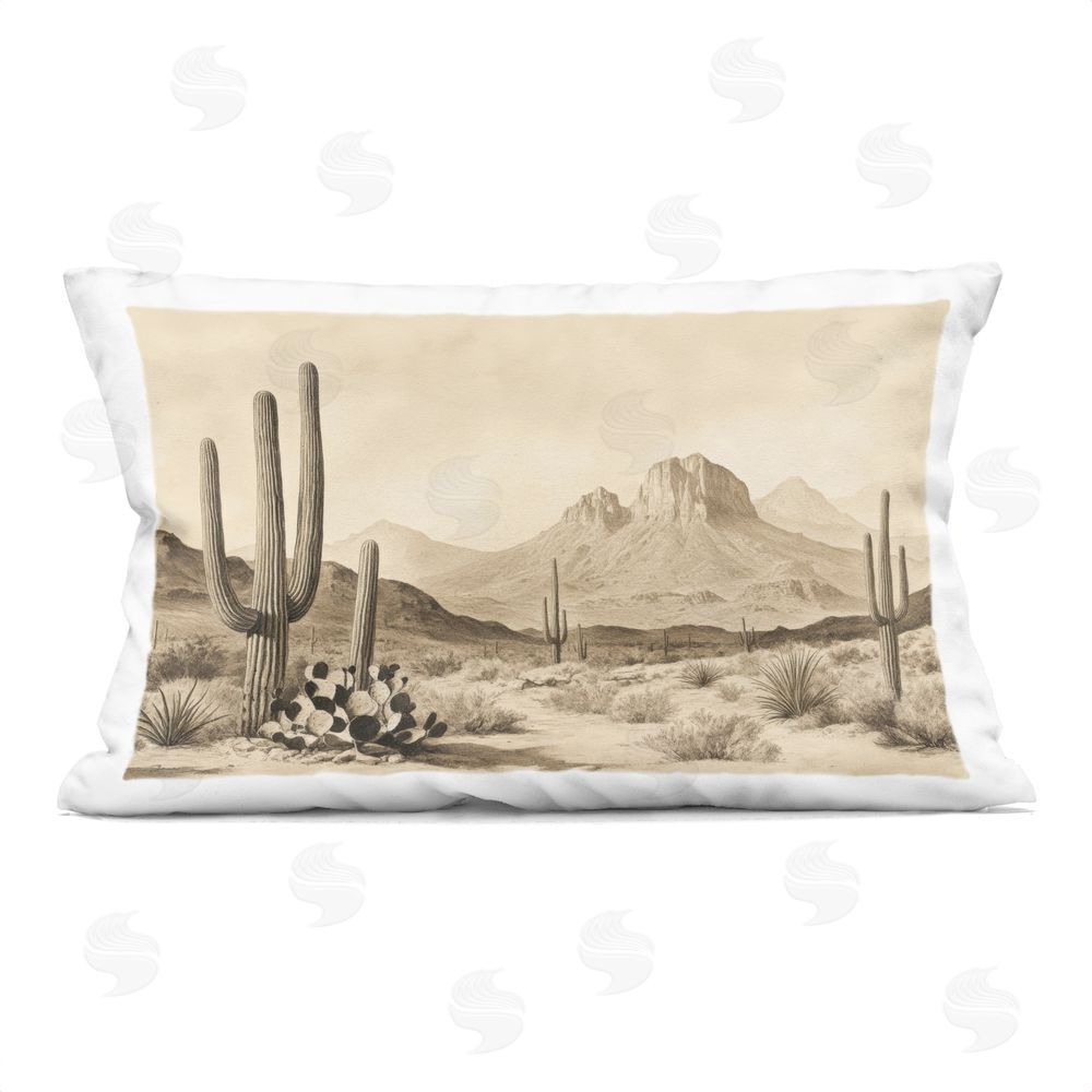 Petal Prints Design Arizona Desert Vista Printed Lumbar Throw Pillow
