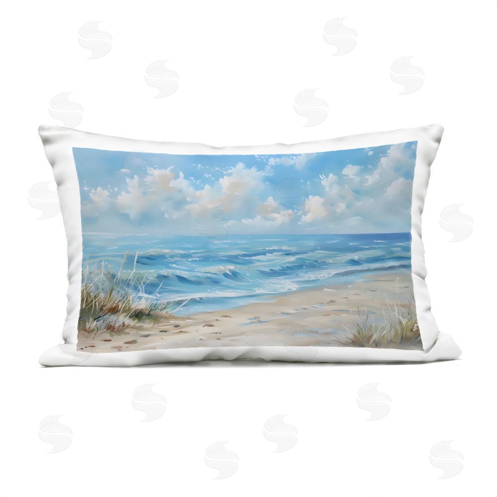 Creative Studio Coastal Tranquility Horizon Outdoor Printed Lumbar Throw Pillow