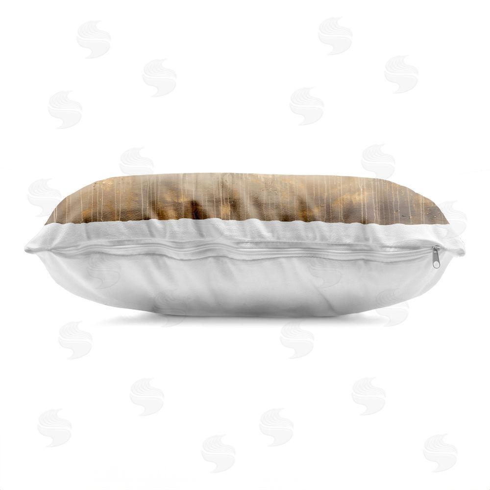 Creative Studio Green & Blue Forest Grove Printed Lumbar Throw Pillow Side View with Zipper Detail