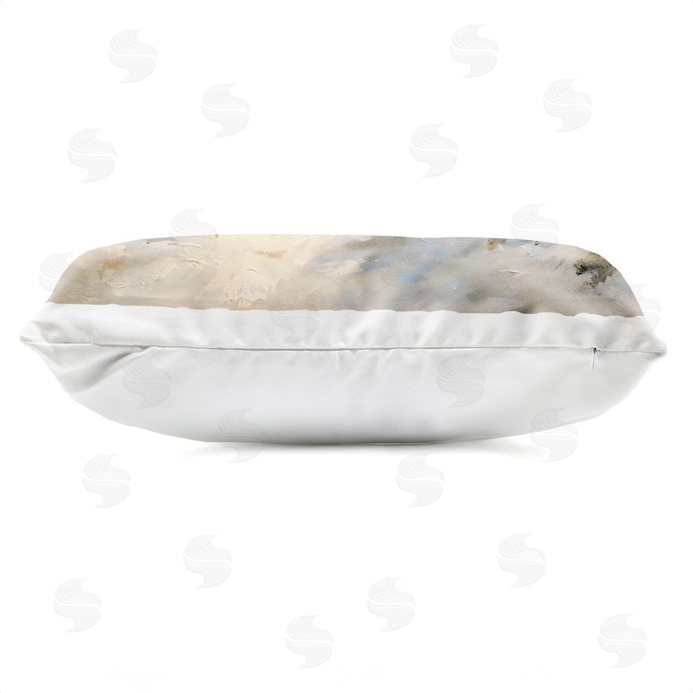 Creative Studio Coastal Birds Over Dunes Outdoor Printed Lumbar Throw Pillow Side View with Zipper Detail