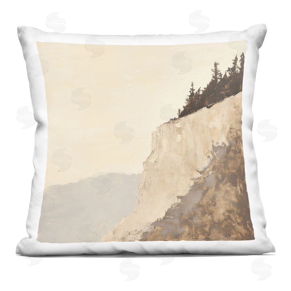 Petal Prints Design Serene Cliffside Vista Square Printed Throw Pillow