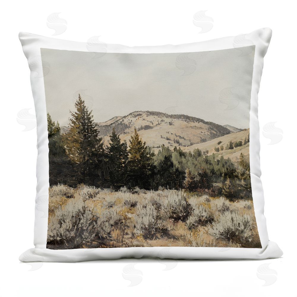 Petal Prints Design Cedar Mountain View Outdoor Square Printed Throw Pillow