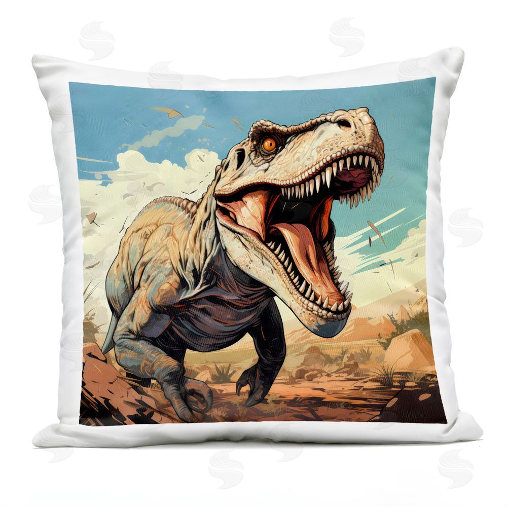 Creative Studio Velociraptor Desert Sunset Outdoor Square Printed Throw Pillow