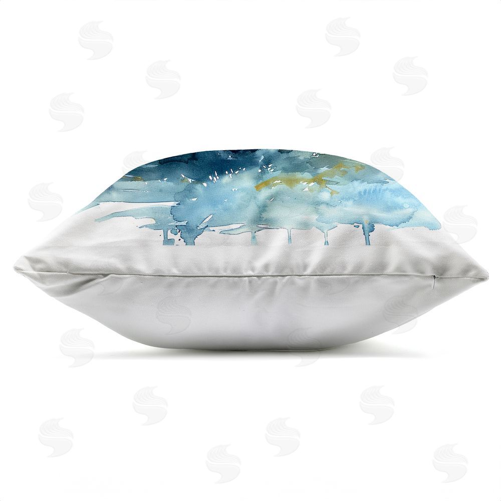 LSR Design Studio Golf Splash Watercolor Burst Outdoor Square Printed Throw Pillow Side View with Zipper Detail