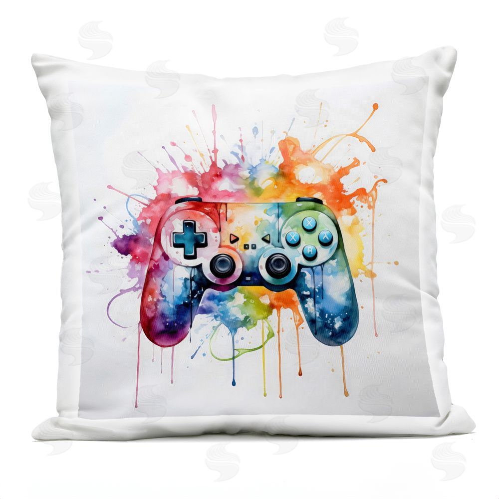 Creative Studio Colors of Gaming Splatter Outdoor Square Printed Throw Pillow