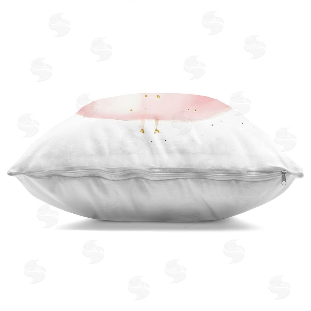 Creative Studio Little Princess with Pink Gown Square Printed Throw Pillow Side View with Zipper Detail