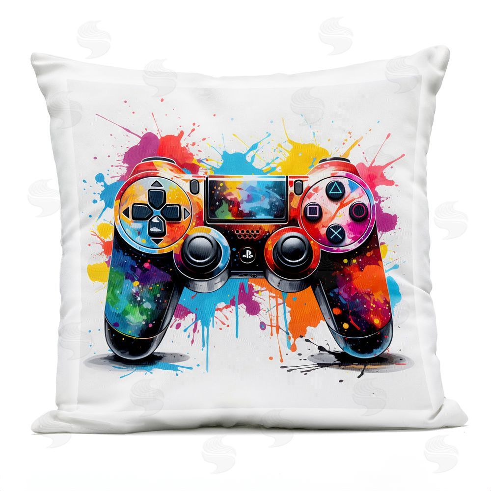 Creative Studio Playful Bright Game Controller Outdoor Square Printed Throw Pillow